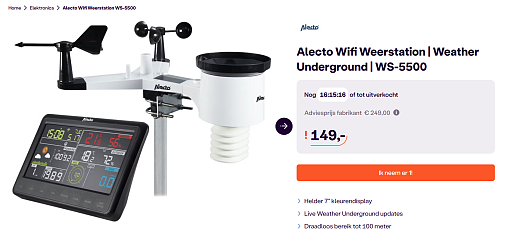 Alecto Wifi Weerstation | Weather Underground | WS-5500