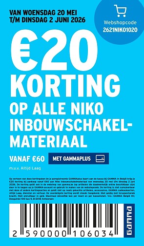 Tot €20 korting op alle Niko inbouwschakelmateriaal
