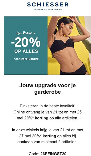 Schiesser: 20% korting