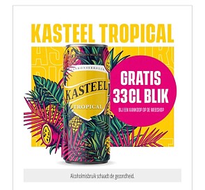 Gratis blikje kasteel tropical bij bestelling op prikentik.be