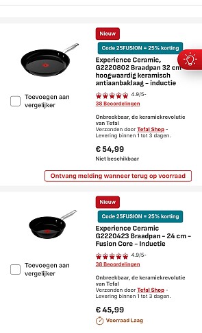 -25% bij Tefal pannen ceramic fusion