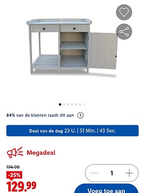 Plantentafel met onderkast -25%