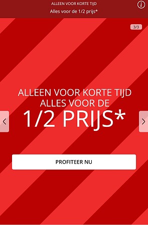 Alles voor de 1/2 prijs