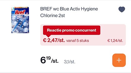 Bref toiletblok blue activ 2 stuks -60%