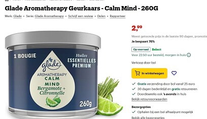 Glade Aromatherapy Geurkaars - 76%