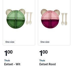 Eetset aan €1,00