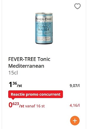 Fever tree tonic mediterranean 15 cl goedkoper