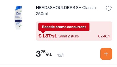 Head&Shoulders shampoo classic 250 ml -50% + gratis drinkbus
