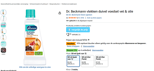 Dr. Beckmann vlekken duivel voedsel vet & olie