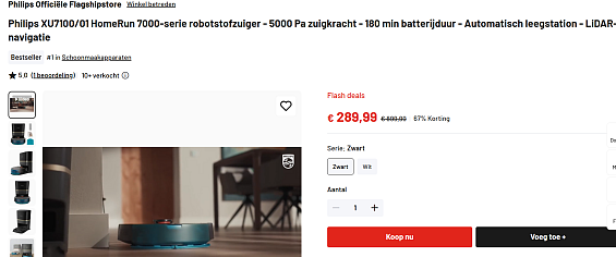 Philips XU7100/01 HomeRun 7000-serie robotstofzuiger - 5000 Pa zuigkracht