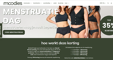 Moodies Undies: tot -35% op menstruatiebroekjes