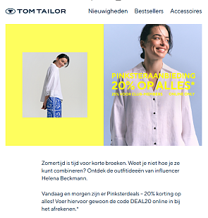 Tom Tailor: 20% korting