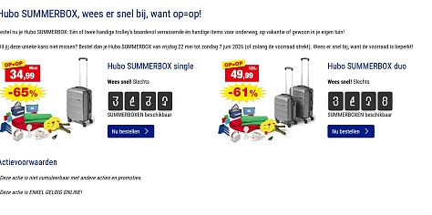 Summerbox bij Hubo voor 34,99€