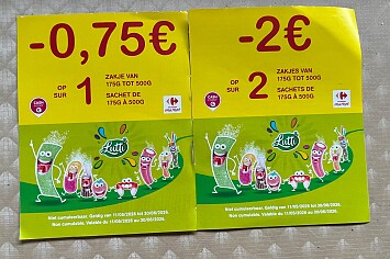 Coupon Lutti aan rek bij Carrefour market