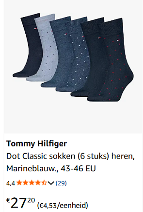 Tommy Hilfiger Dot Classic herensokken voor minder dan €5/paar
