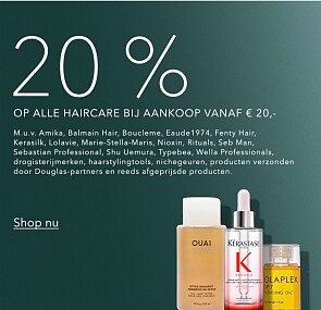 20% korting op alle haircare