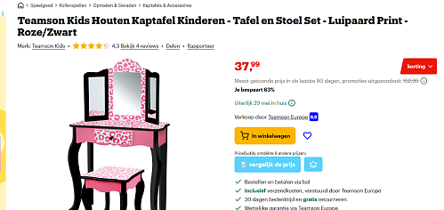 Kids kaptafel set of speelkeuken tot -63%