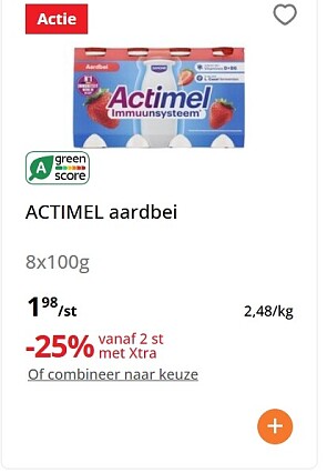 Actimel aardbei 🍓 8x100 gram in promo