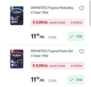 Drynites pyjama pants 4-7 jaar in promo