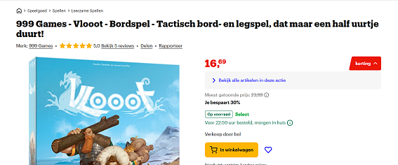 999 Games - Vlooot - Bordspel
