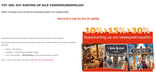 999 games stapel korting - Tot wel 30% korting op alle tweespelersspellen!
