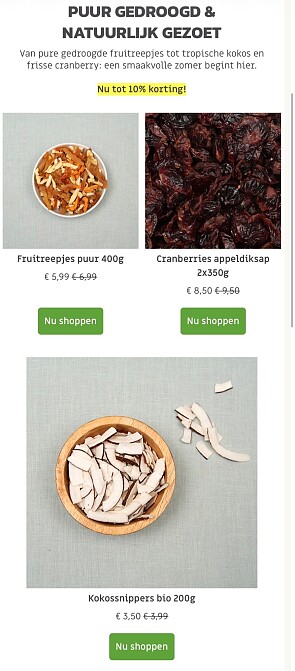 Fris gedroogd fruit nu tot 10% korting!