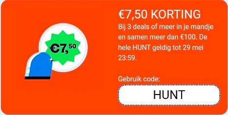 €7,50 extra korting tijdens de iBOOD HUNT