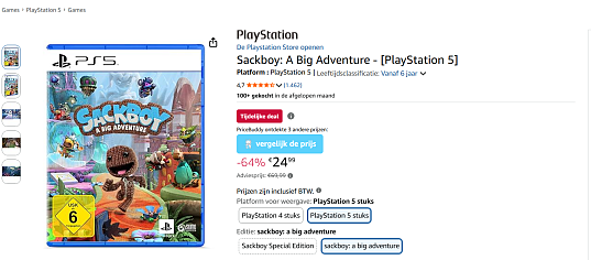 Sackboy: A Big Adventure - PlayStation 5 game