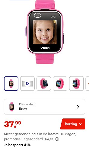 Vtech kidizoom smartwatch roze -41%