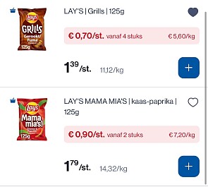 Verschillende Lays chips -50%