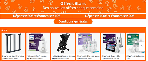 Achetez pour 60€, recevez 10€ de réduction OU Achetez pour 100€, recevez 20€ de réduction