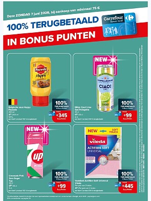 100% terugbetaald in bonuspunten bij Carrefour