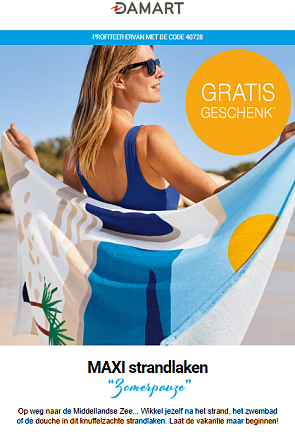Damart: gratis strandlaken