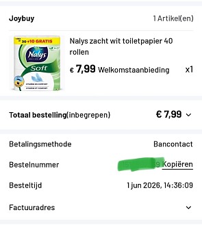 40 rollen Nalys voor 7,99€ gekocht