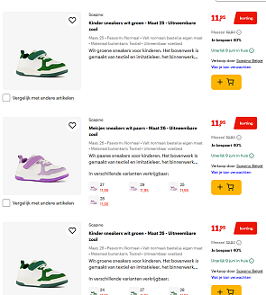 Tot 40% korting op diverse kinderschoenen bij Bol