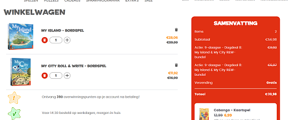 999 Games voordeelpakket dagdeal: My Island en My City: Roll & Write - 30%