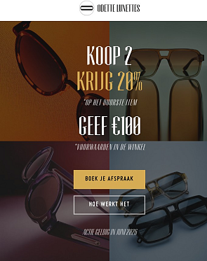 -20% bij Odette Lunettes 👓 gift cards van €25 of €50