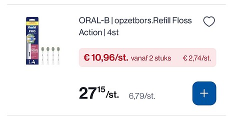 Oral B opzetborstels goedkoper