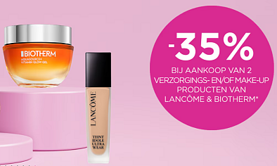 -35% skincare & make-up van Biotherm en Lancôme