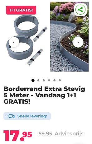 Borderrand extra stevig 5 meter - Nu 1+1 GRATIS!