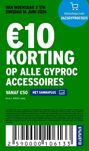 Tot €25 korting op Gyproc accessoires bij GAMMA