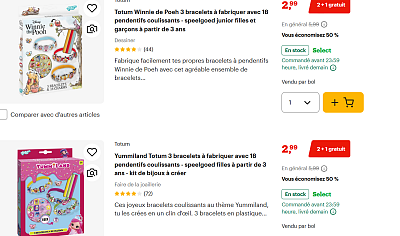 2+1 gratuits sur les jouets à offrir