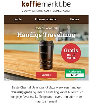 Koffiemarkt: gratis travelmug