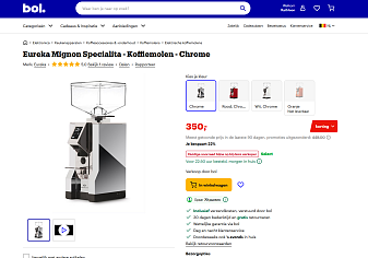 Eureka Mignon Specialita - Koffiemolen voor €350 bij Bol