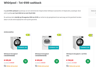 Whirlpool - Tot €100 cashback