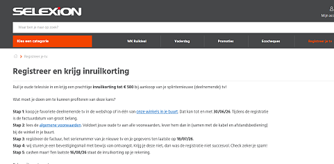 Ruil je oude televisie in en krijg een prachtige inruilkorting tot € 500 bij aankoop van je splinternieuwe tv!