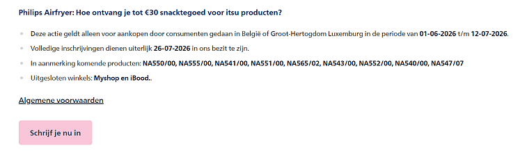 Philips - tot €30 gratis snacks Itsu
