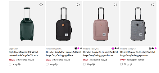 Travelbags: reiskoffers aan -50%