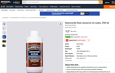 Hammerite Rust converter on water, 250 ml voor 12.87€ bij Amazon.nl