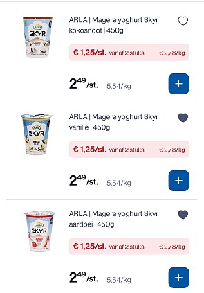 Arla Skyr yoghurt -50%
